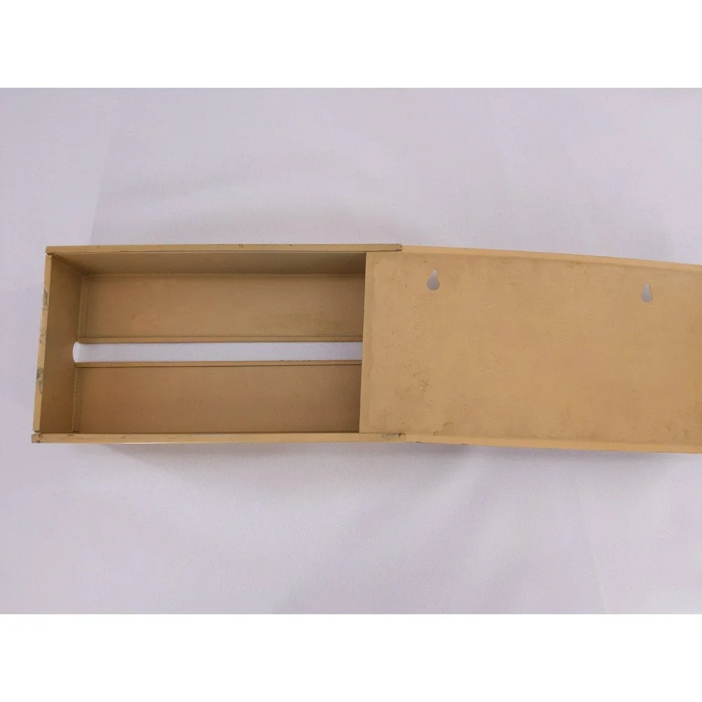 Vintage Metal Tissue Box Cover Beige Hand Painted Floral Ribbon Toleware‎ Style